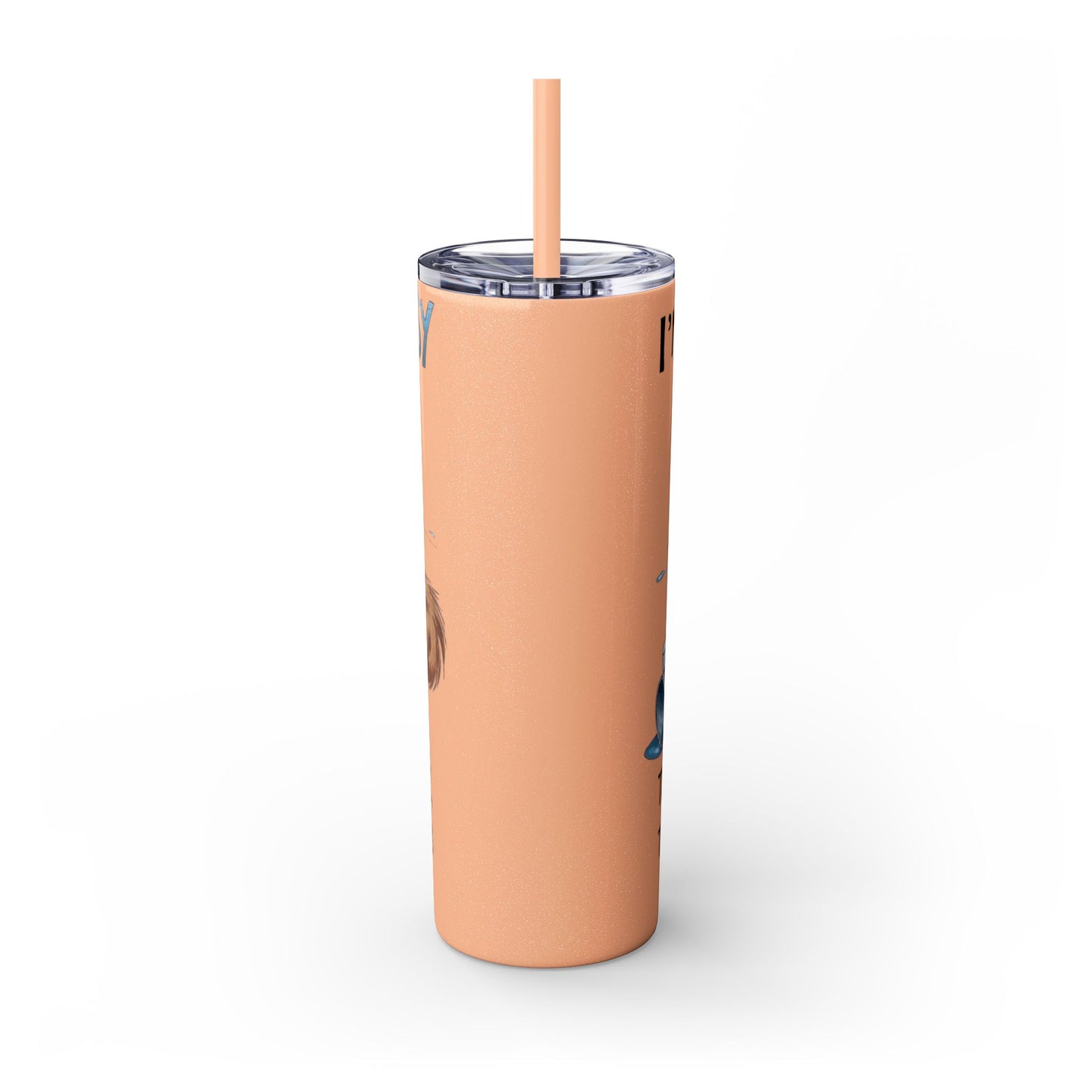 Cat Lover's 20oz Skinny Tumbler with Straw - Funny Pet Humor Design