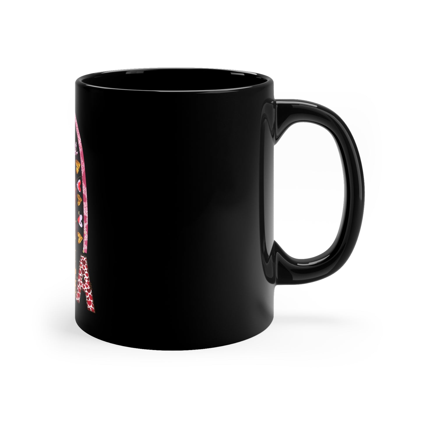Mama Rainbow Floral Coffee Mug - 11oz Black Ceramic