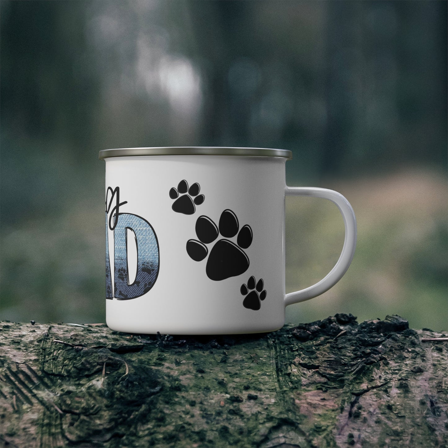 Dog Dad Enamel Camping Mug - Perfect Gift for Pet Lovers