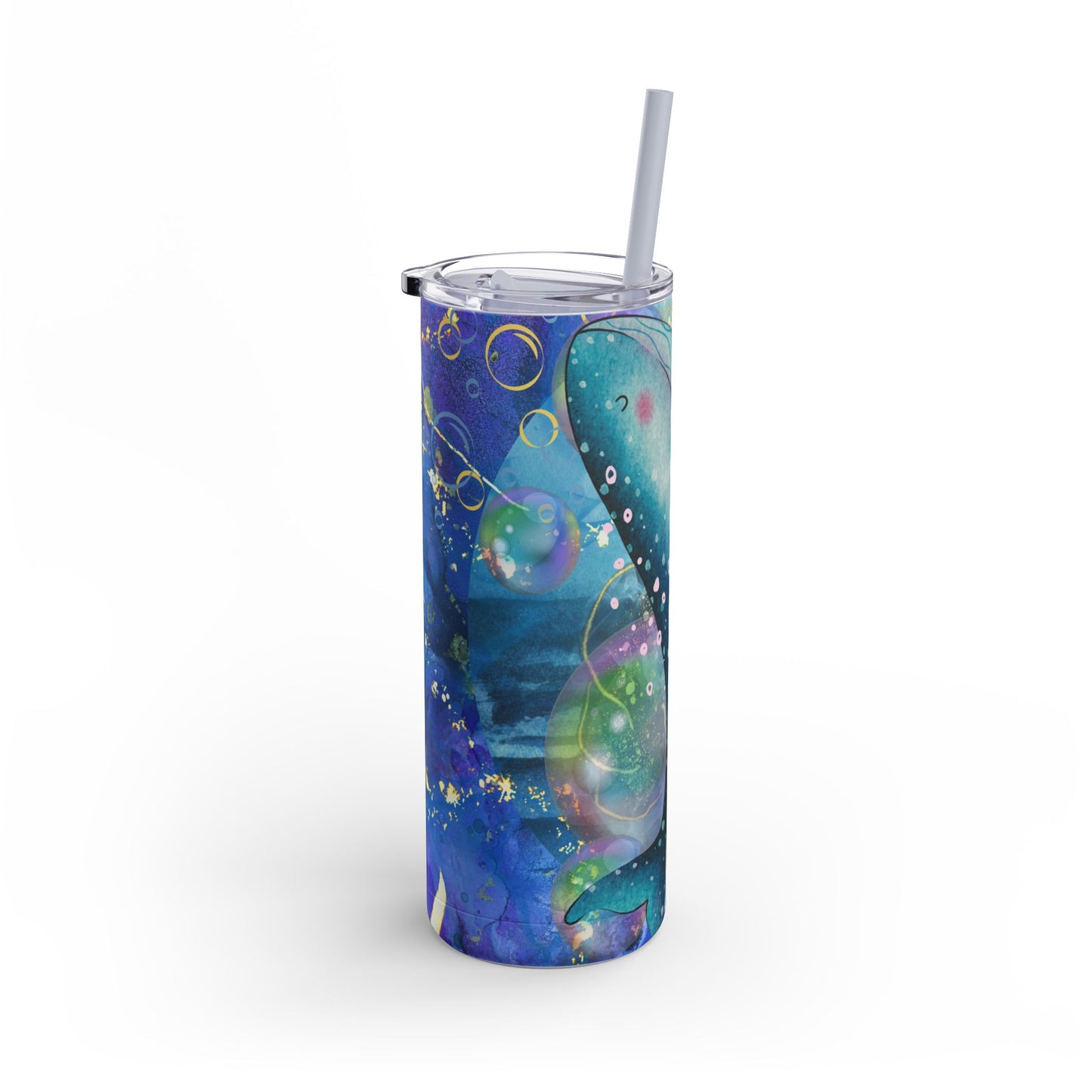 Whimsical Ocean-Themed 20oz Skinny Tumbler - Perfect for Beach Lovers & Eco-Friendly Sippers