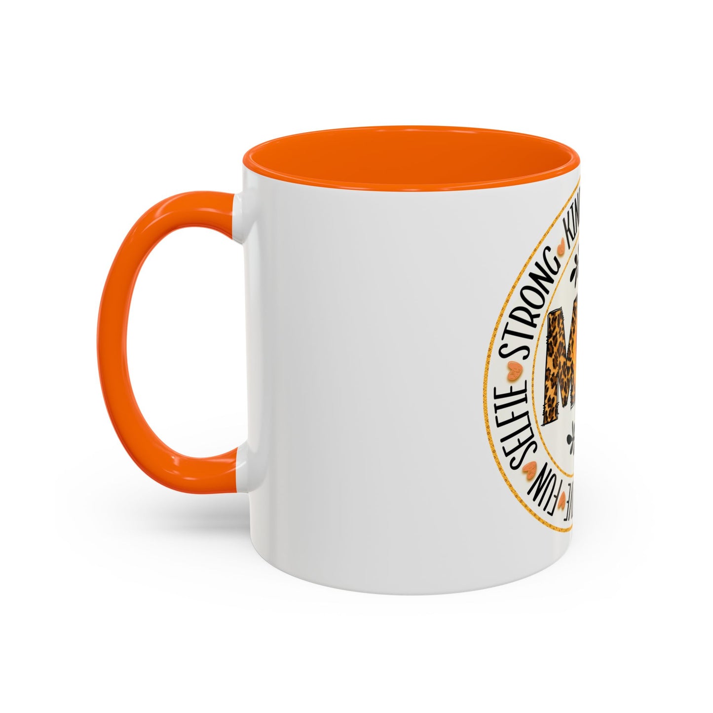 Mom Strong Coffee Mug - Leopard Print & Sunflower Design, 11oz