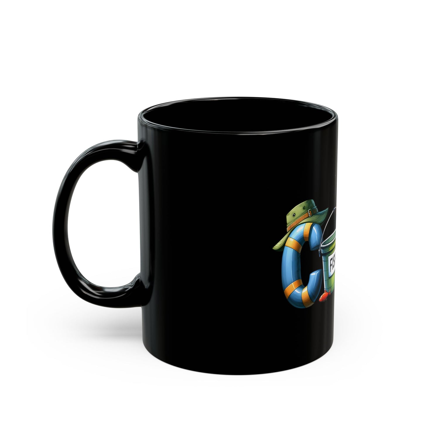 Fishing Themed Black Mug for Dad - Fun Gift for Father's Day