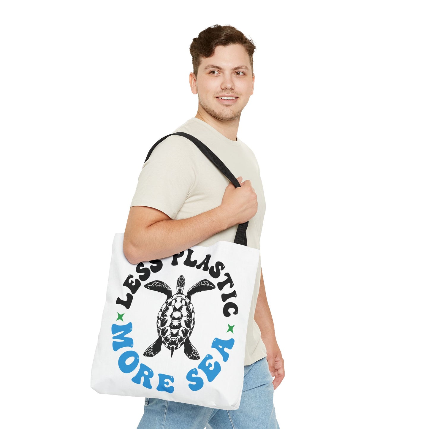 Eco-Friendly Tote Bag - 'Less Plastic More Sea' - Perfect for Beach Lovers & Environmentalists
