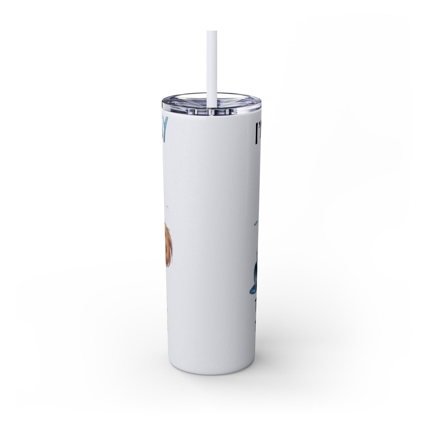 Cat Lover's 20oz Skinny Tumbler with Straw - Funny Pet Humor Design