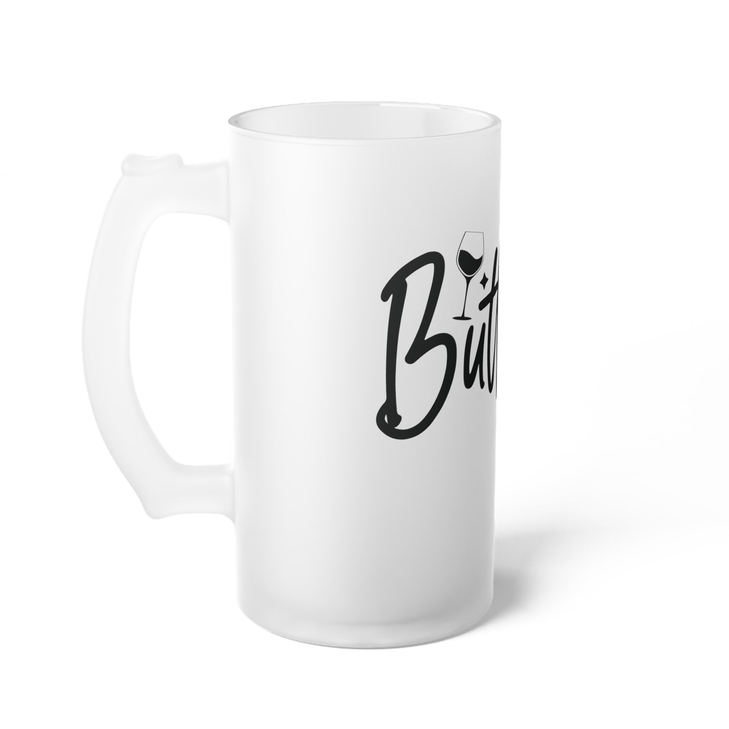 Personalized Frosted Glass Beer Mug - "Drink Up Buttercup" - Perfect for Parties & Celebrations