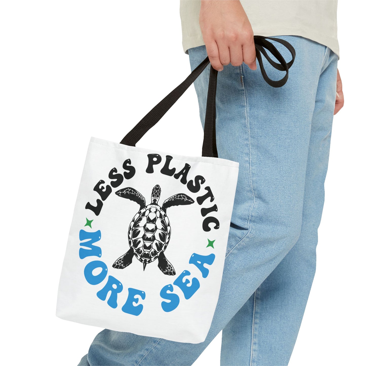 Eco-Friendly Tote Bag - 'Less Plastic More Sea' - Perfect for Beach Lovers & Environmentalists