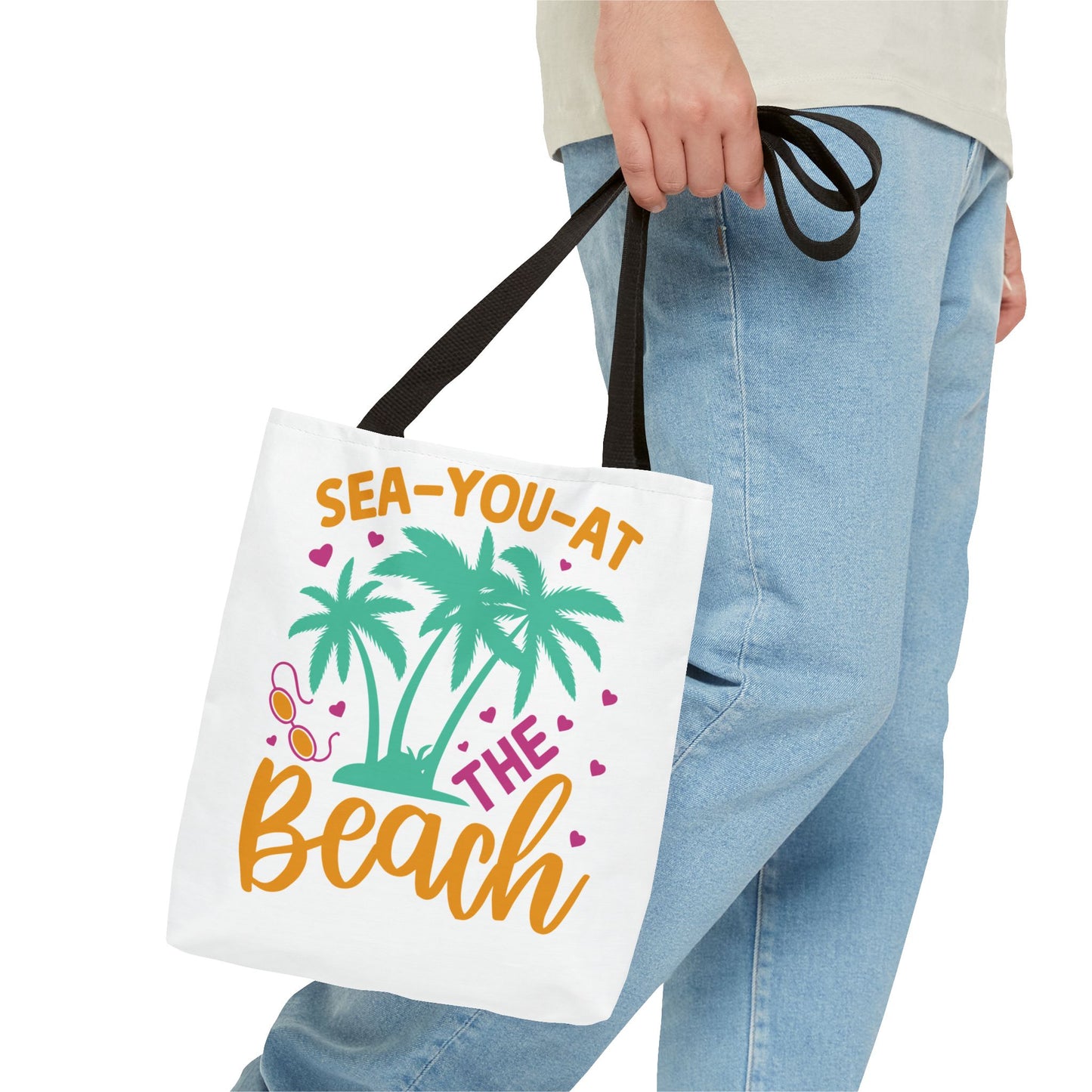 Tote Bag - "Sea-You-At The Beach" Summer Tote with Palm Trees
