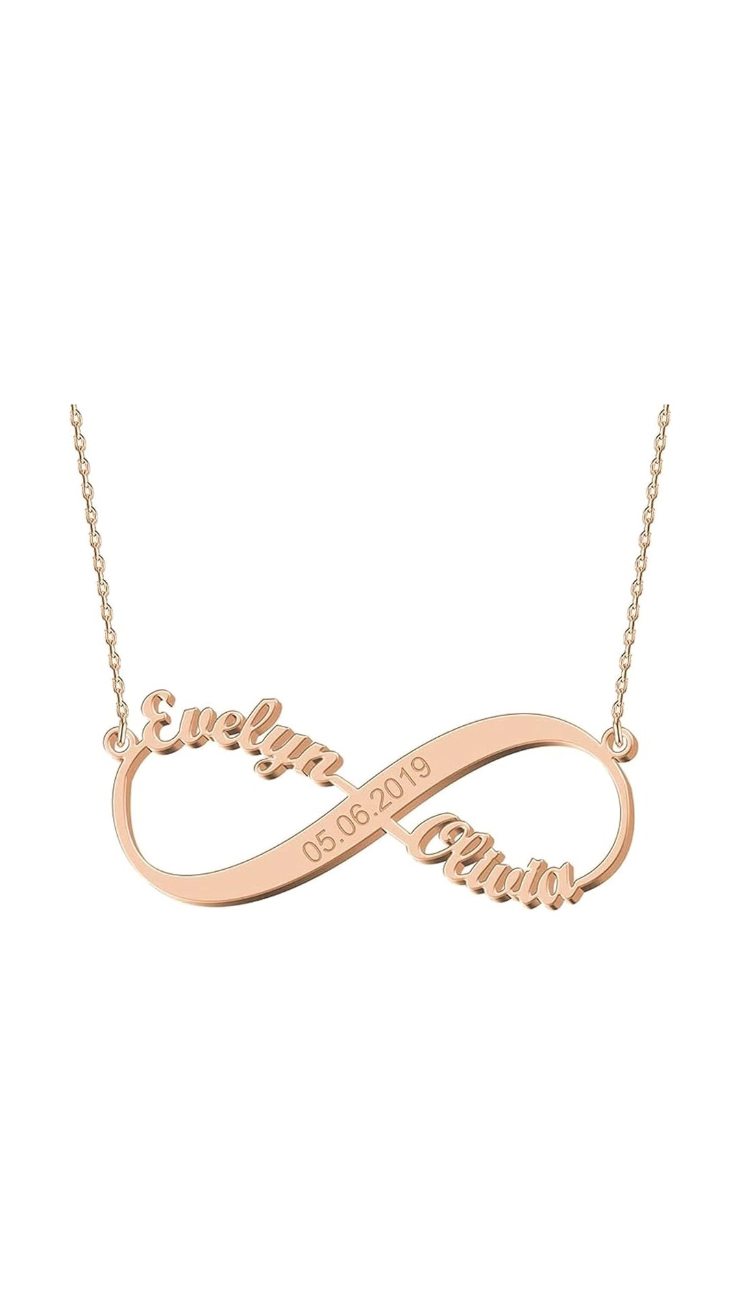 Custom Silver Infinity Necklace with Two Names