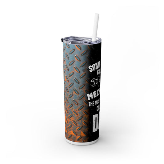 Dad Mechanic Skinny Tumbler with Straw - 20oz, Perfect Gift for Father's Day