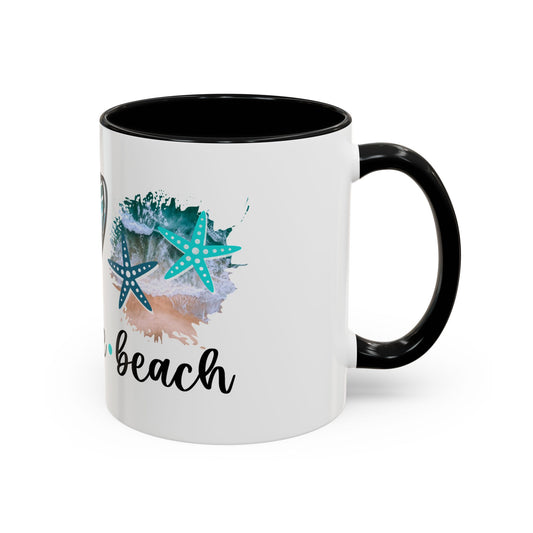 Peace Love Beach Mug, 11oz
