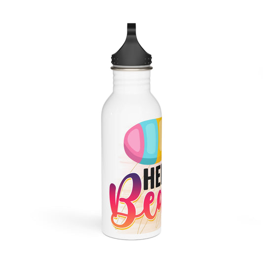 Hello Beach Stainless Steel Water Bottle - Colorful Summer Drinkware for Beach Lovers