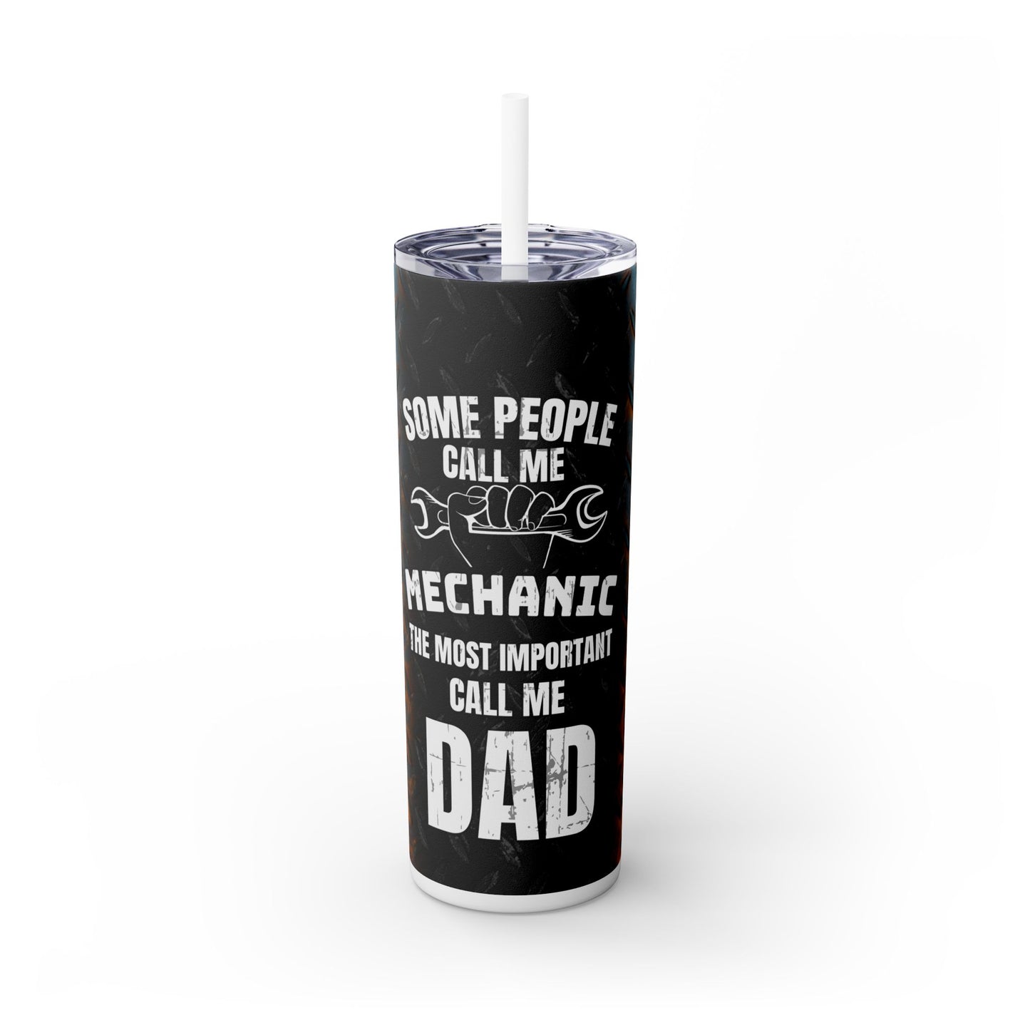 Dad Mechanic Skinny Tumbler with Straw - 20oz, Perfect Gift for Father's Day