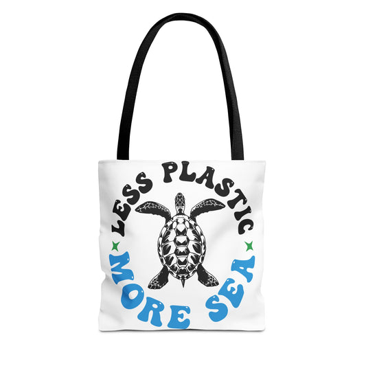 Eco-Friendly Tote Bag - 'Less Plastic More Sea' - Perfect for Beach Lovers & Environmentalists