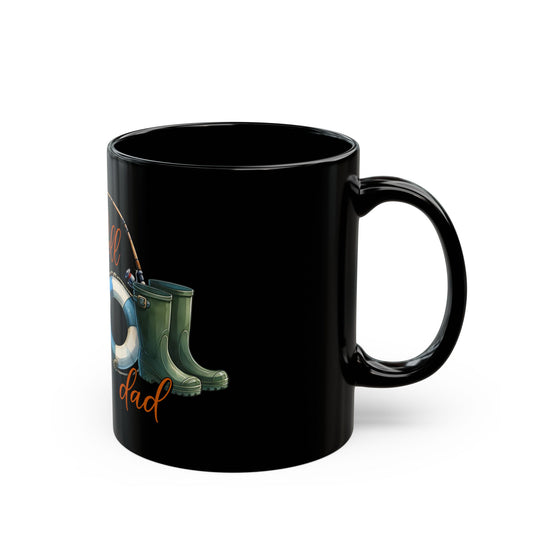 Fishing Themed Black Mug for Dad - Fun Gift for Father's Day