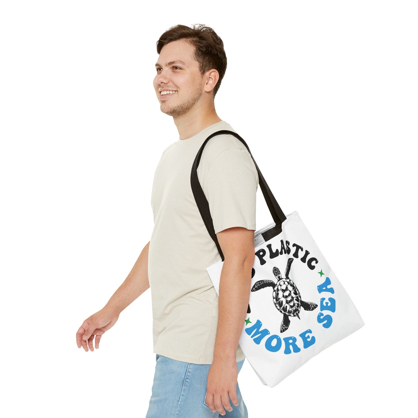 Eco-Friendly Tote Bag - 'Less Plastic More Sea' - Perfect for Beach Lovers & Environmentalists