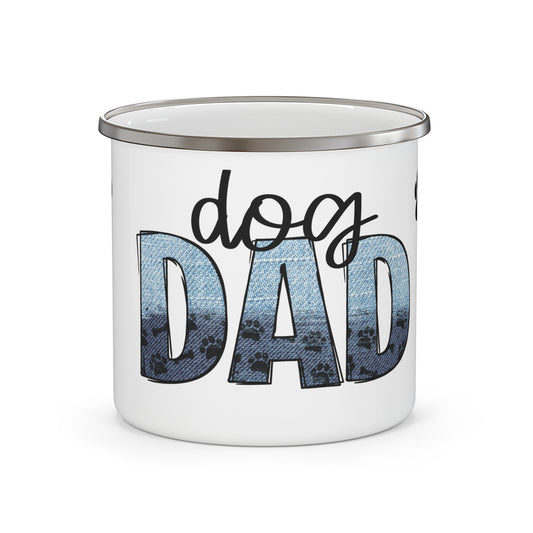 Dog Dad Enamel Camping Mug - Perfect Gift for Pet Lovers