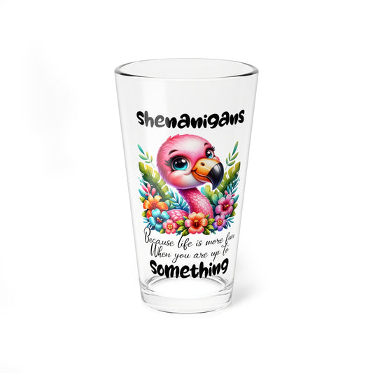 Shenanigans Flamingo Pint Glass