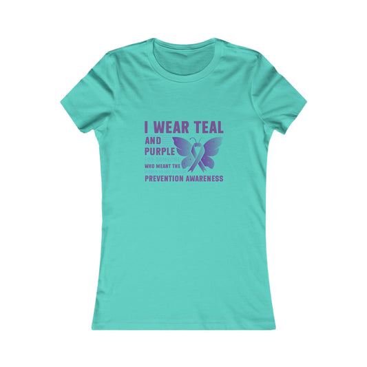 I Wear Teal and Purple Awareness Tee for Women