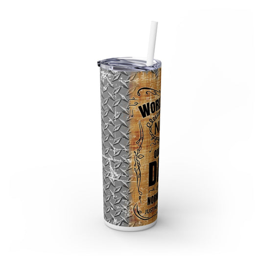 World's Best Dad Skinny Tumbler with Straw - 20oz Insulated Drinkware for Father's Day & Everyday Use