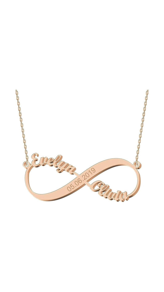 Custom Silver Infinity Necklace with Two Names